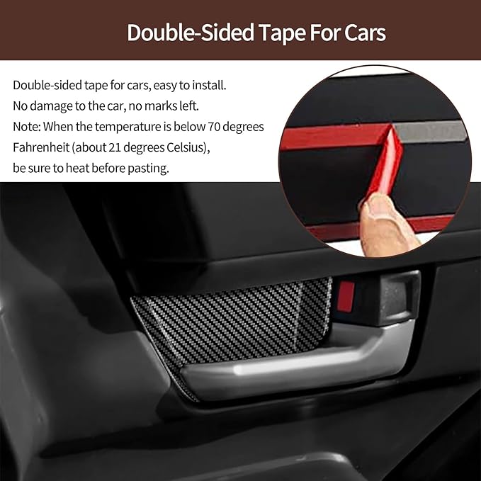 HAISASLLAY Car Inner Door Handle Bowl Cover Trim Compatible with Toyota New 4Runner 6th Gen. 2025 2026+, ABS Scratch Protector, Interior Accessories 4PCS, Carbon Fiber Pattern
