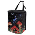 Mushroom Dragonfly Car Trash Can Auto Garbage Bag Car Trash Can with Lid Leak-Proof Car Storage Bag Garbage Bag Hanging for Headrest Portable Car Backseat Organizer