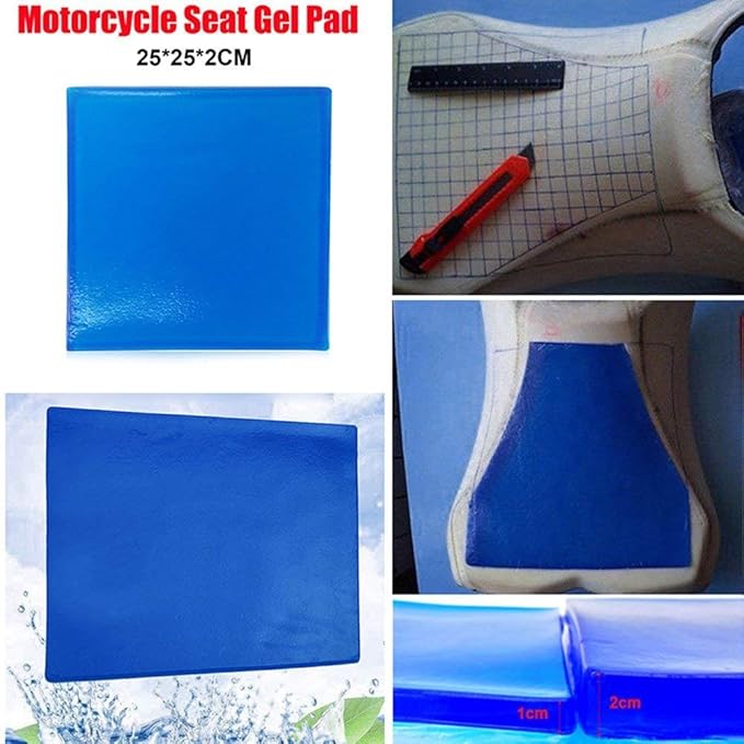 Motorcycle Seat Gel Pad Seat Cushion Shock Absorption Mats Reduce Fatigue Comfortable Soft Cushion Cool DIY Seat Pad Motorcycle Seat Foam Car Office Chair Seat Cushion Blue 25 x 25 x 2cm