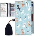 SOTWONSO Car Registration Holder, Waterproof PU Leather Vehicle Card Document Glove Box Organizer, Women Interior Auto Accessories Case for Cards, Driver License Car Insurance Holder, Dogs Pattern
