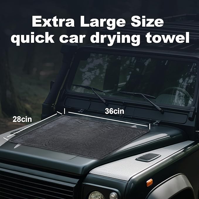 Ghguole Car Drying Towel (28" x 36"),1500 GSM Double Sided Microfiber Drying Towels for Cars,Highly Absorbent,Leaving no Marks,no Shedding,Easy to Clean