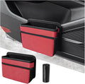 Mandark Car Trash Can, Foldable Mini Vehicle Trash Bin Garbage Organizer Holder, Waterproof Automotive Interior Hanging Dustbin Storage Bag Container Accessories, Universal for Most Cars (Red)