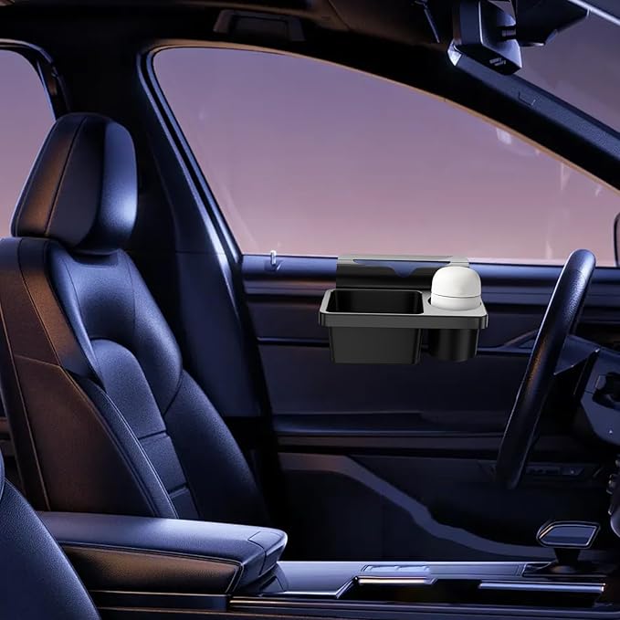 Car Window Multifunctional Organizer, Non-Slip Car Storage Tray Organizer Door Cup Holder and Side Hanging Storage Rack