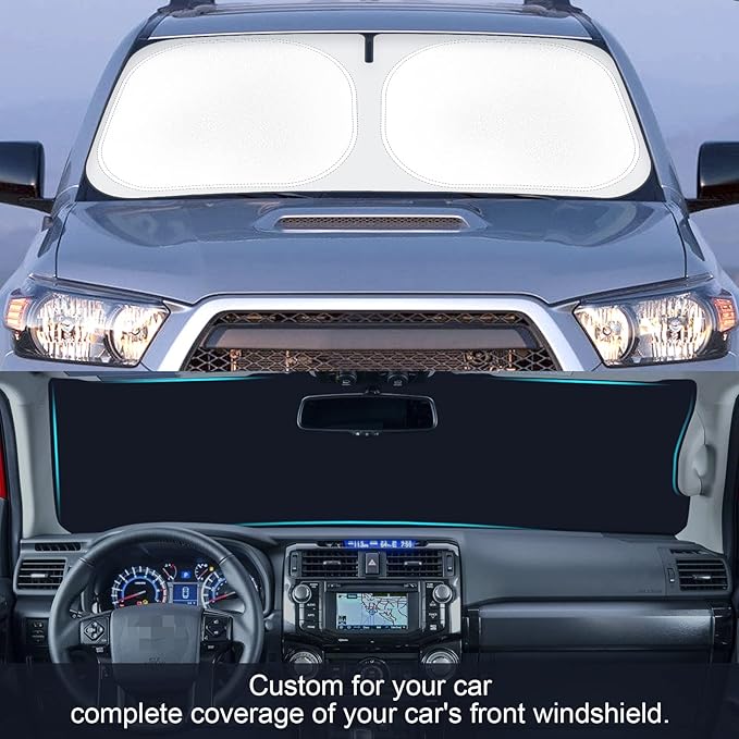 SHINEHOME Car Windshield Sun Shade Compatible with 2010-2025 2026 Toyota 4Runner 4-Runner 5th Gen SUV, SR5 Trail Limited Accessories Foldable Front Sunshade Protector Blocks UV Rays Keep Car Cooler
