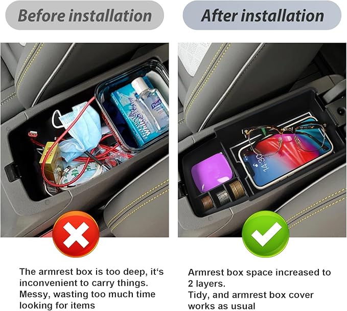 SKTU Update 2022 2023 Chevy Bolt EV EUV Center Console Organizer Insert ABS Black Materials Tray Secondary Storage Box Latest Chevy Bolt EUV 2023 Accessories with Coin and Sunglasses Holder (White)