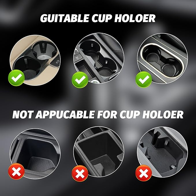 2-in-1 Car Cup Holder Expander with Phone Holder, 2.6“-3.93” Vehicle Cupholder Extender Adapter with Adjustable Base, Universal Multifunctional Auto Insert Drink Holder Expander