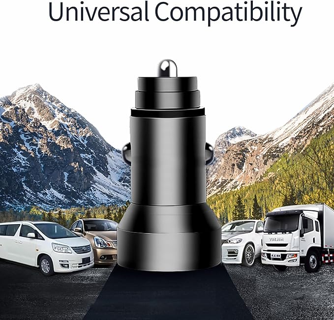 USB A Car Charger, 2Pack Fast Charging Dual Port USB Cigarette Lighter Adapter for iPhone 14 13 12 11 Pro Max SE XR X 8 7 6, iPad