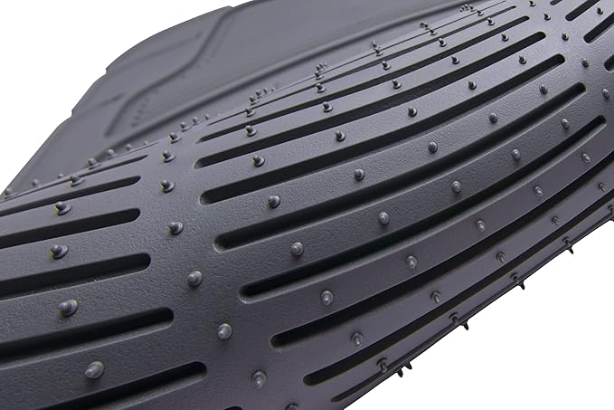 Amazon Basics Universal PVC Faux Rubber Car Floor Mats, Anti-Slip, All Weather Protection, Waterproof Flexible Trim to Fit for 95% Automotive SUV Sedans Trucks, Charcoal Pure Grey, Pack of 3
