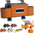 Multifunctional Car Organizer and Storage Box, 3-in-1 Car Backseat Organizer with 2 Cup Holders & Hooks, Back Seat Car Organizer for Most Vehicles, for Hold Phones/Snacks/Drinks/Handbags (Orange)