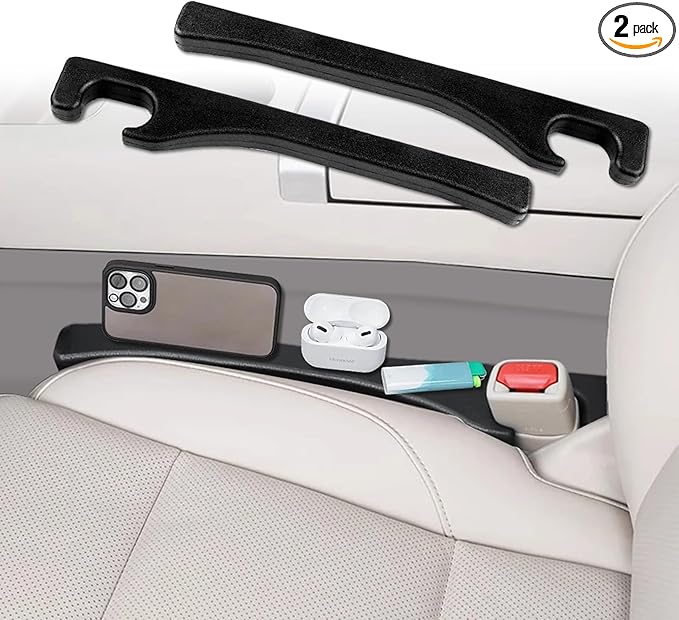 2Pcs Car Seat Gap Filler, Seat Gap Blocker, PU Leather Car Seat Gap Plug to Fill The Gap Between Seat and Console Stop Things from Dropping, Universal Car Interior Accessories for Car Truck