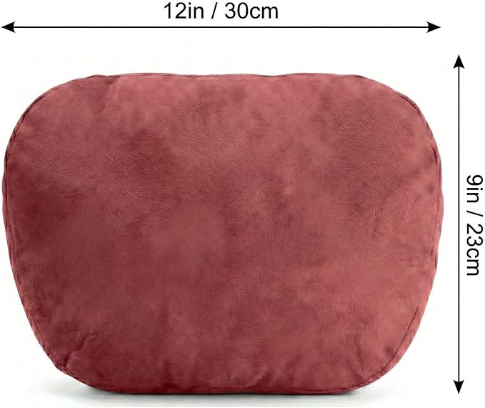 2PCS Car Pillow for Car Neck Pillow for Driving Seat Leather Neck Support Soft Cushion Back Support Head-Rests for Vehicle Sleeping with Elastic Adjustment Strap (Red, Head)