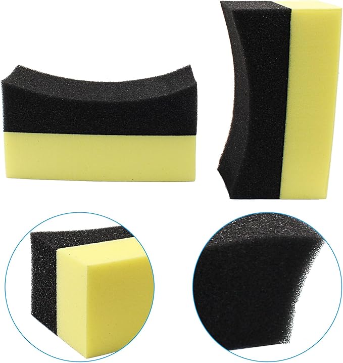 12Pcs Tire Applicator Dressing Shine Sponge Tire Dressing Applicator Pads Tire Contour Dressing Applicator Pads Color Polishing Sponge Wax Buffing Pads Cleaning Sponges for Car Glass