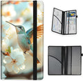 Tudguiloae Car Registration and Insurance Card Holder, Trunk Document Holder Organizer, Essential Vehicle Glove Box Organizer PU Leather Wallet for Driver,Hummingbird White