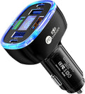 6-in-1 Multi-Function Car Charger with LED Digital Display, PD 3.1A & QC3.0 Super Fast Charging, Fire-Proof PC Body, Multi-Port USB/Type-C Car Adapter for iPhone Android Tablets Cars