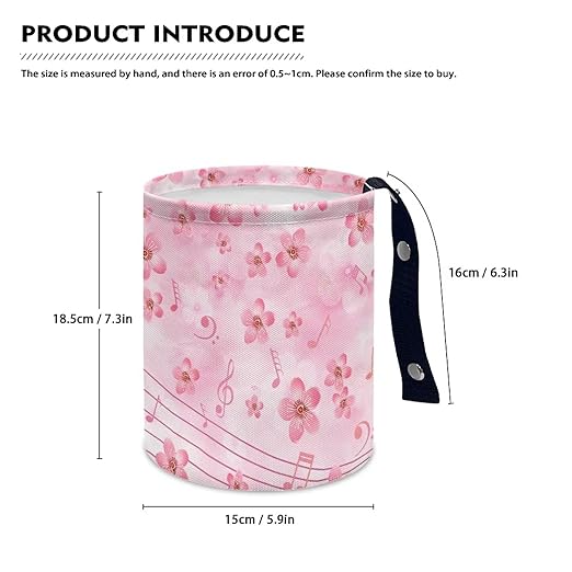 Music Cherry Blossom Car Garbage Can Mini Car Trash Bin Truck Organizer Auto Storage Bag Waterproof Portable Accessories Road Trip for Kids