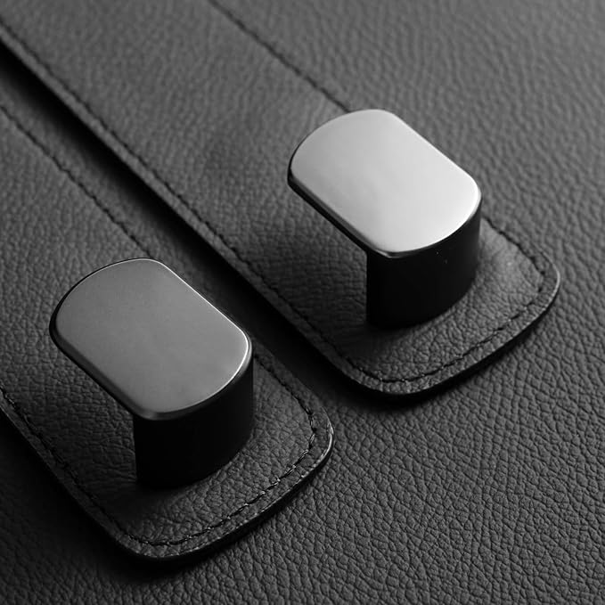 Genuine Leather Car Seat Hooks for Headrest - Flexible Car Seat Back Storage Hook for Purses and Bags, Upgraded Car Purse Hook Holder Hanger Organizer for Head Rest (Black-1 Pack)