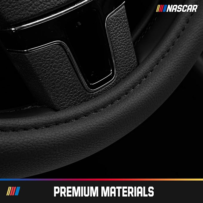 NASCAR Steering Wheel Cover, Two-Tone Pink Leather Patchwork, Universal Fit 14.5"-15.5" Steering Covers for Cars, Anti-Slip, Soft Grip, Odor-Free, Trucks & SUVs, Racing Style Interior Upgrade