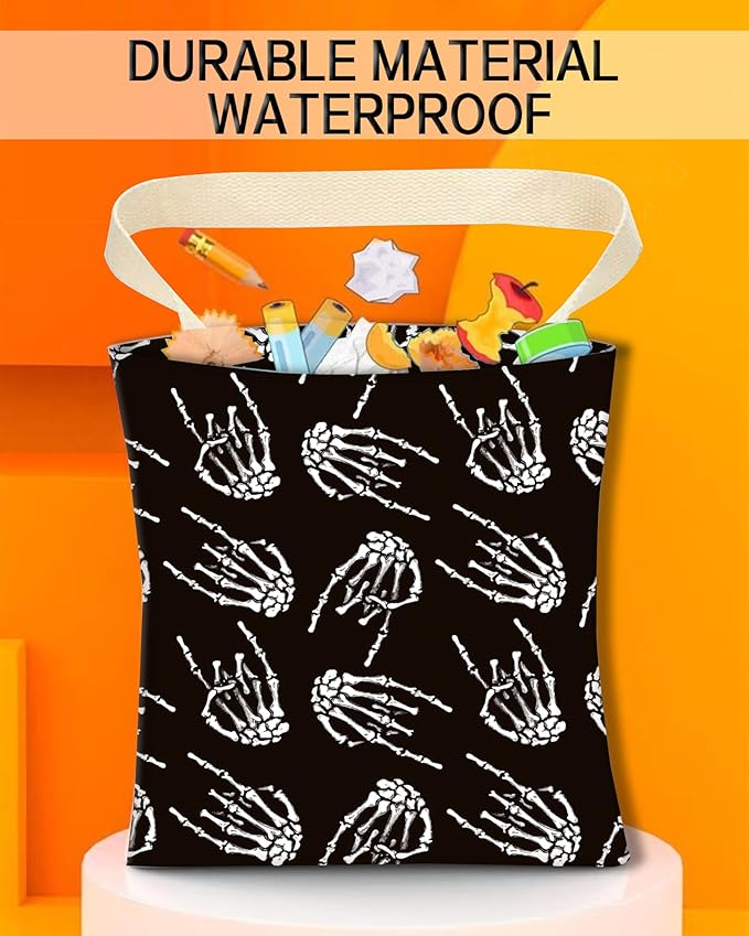 ANKVRP Car Garbage Can, Car Trash Bag Can for Vehicle, Travelling, Camping - Hanging Back Seat Organizer With Rock Skull Hands Design