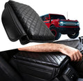 Thickened Armrest Cover Fit for Ford Bronco Accessories 2021 2022 2023 2024 2025 2/4-Door Center Console Cover, PU Leather Arm Rest Covers Lid Protector Seat Box Cushion Pad With Pockets Storage Bag