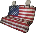 LoyaGour Back Seat Cover for Car Trucks Van SUV,Waterproof Rear Bench Towel Seat Covers for Dogs and Kids,Automotive Backseat Protector (American Flag)
