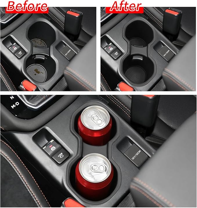 smabee Center Console Cup Holder for Subaru Forester 2025 2026 TPE Drinks Holder Box Organizer Car Interior Accessories Black