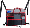 eing Car Seat Organizer Seat Back Storage Bag, Car Net Pocket Handbag Holder, Barrier of Backseat Dog Pet Kids for Car, Automotive Consoles Purse Holder, Black+Red Line