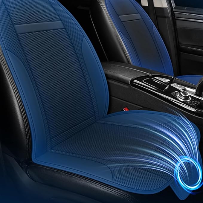 Cooling Car Seat Cushions 12V Automotive Summer Cooler Pad-Air Conditioned Air Circulation Ventilated Seat Cover for Car SUV Truck Universal Fit 1 Pack (Black Seat Cushion and Back Cushion)