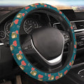 Mushroom Frog Steering Wheel Cover Women Men Elastic Stretch Soft Car Wheel Protector Universal Breathable No-Slip Car Accessories for Truck Van SUV Auto Fit 14-15 Inches