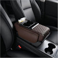 Car Armrest Storage Box for Nissan Hardbody (D21) 1986–1997, Center Console Organizer with Side Pocket, Ergonomic Memory Foam Armrest Cushion, Car Elbow Support Pad,C Brown