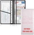 Caihoyu Custom Car Registration and Insurance Card Holder Personalized Leather Glove Box Organize Men Women Wallet Accessories Case for Cards, Essential Document Driver License Blush Pink