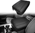 Muslogy Center Console Armrest Cover for 2019-2026 Chevy Silverado GMC Sierra, 2021-2025 2026 GMC Yukon& Chevy Tahoe/Suburban Comfort Armrest Pad Arm Rest Cushion Vegan Leather Protector Regular Thick