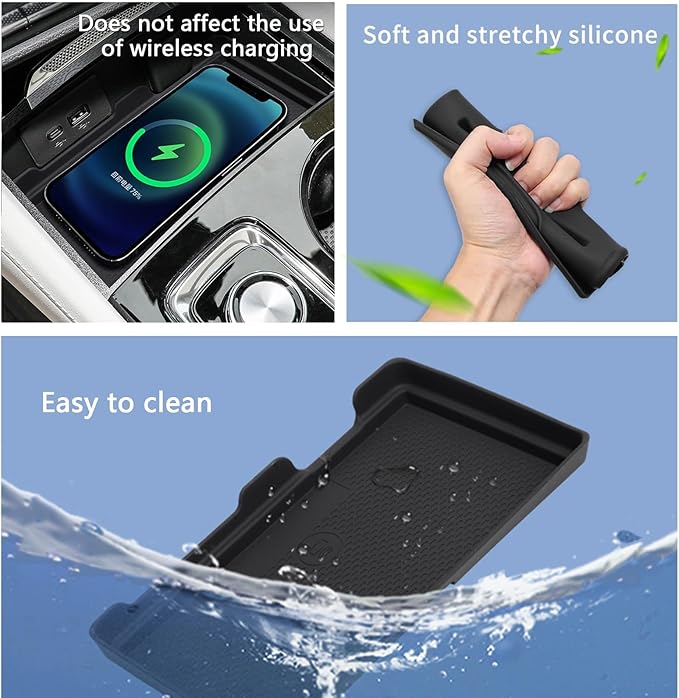 Center Console Wireless Charging Mat for Buick Envision 2024 2025, Console Charger Silicone Protective Non-Slip Pad Anti-Dust Liner Waterproof Mat for Buick Envision Accessories