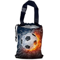 NHNXHWIA Soccer Ball Car Trash Bag,Fire and Water Hanging Drawstring Car Garbage Bag,Waterproof Canvas Car Back Seat Organizer with Adjustable Buckle,for Vehicles,SUVs,Camping,Road Trips