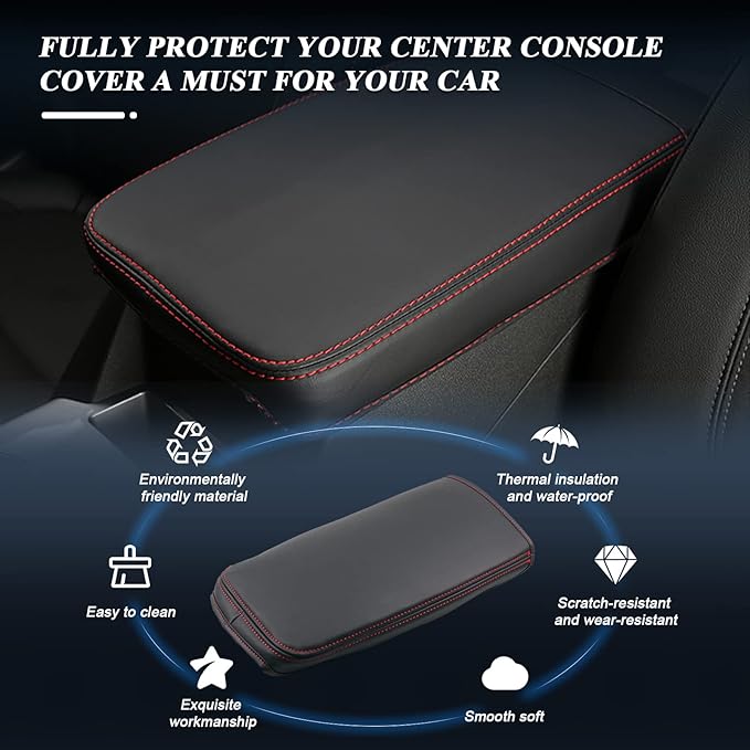 BIBIBO 2024 2025 2026 Chevy Blazer Arm Rest Cover for 2019-2025 2026 Chevy Blazer Center Console Armrest Cover,2025 Blazer Auto Arm Rest Pad Seat Box Cover,2025 Blazer Arm Rest Cover Accessories