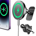 Coolpow for Magsafe Car Mount Charger【100% Stable】15W Magsafe Car Charger Magnetic Phone Holders for Your Car Accessories for Women Men car Phone Holder Wireless Car Charger for iPhone (Carbon Fiber)