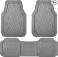 CAR PASS Heavy Duty Rubber Car Floor Mats, Deep Dish All Weather Car Mats Full Set, 3 Piece Waterproof Premium Anti-Slip Floor Mats Rugs Universal Trim to Fit for 95% Sedan SUV Van Truck, All Gray