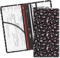 ADUQLZUX Leather Car Registration and Insurance Card Holder, Cute Car Accessories Vehicle Glove Box Car Organizer for Documents, Cards, License Glitter Sliver Leopard