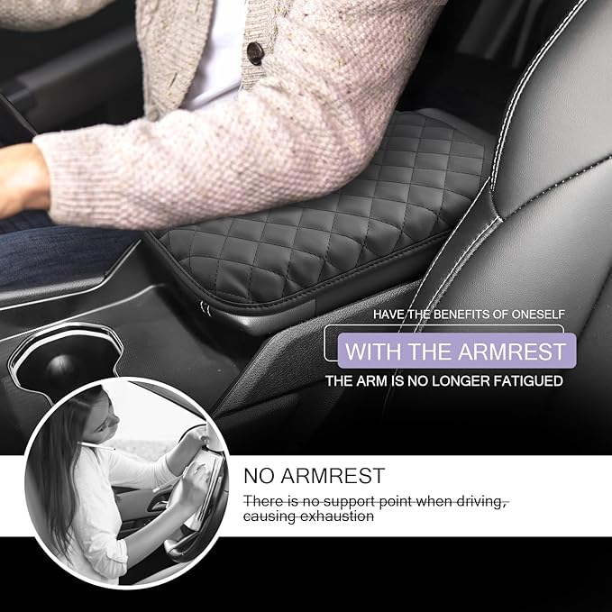 LUWU Grand Cherokee Center Console Cover Compatible with 2022 2023 2024 2025 Jeep Grand Cherokee Accessories Grand Cherokee Armrest Console Cover Armrest Cover Center Console Pad Soft Leather Black