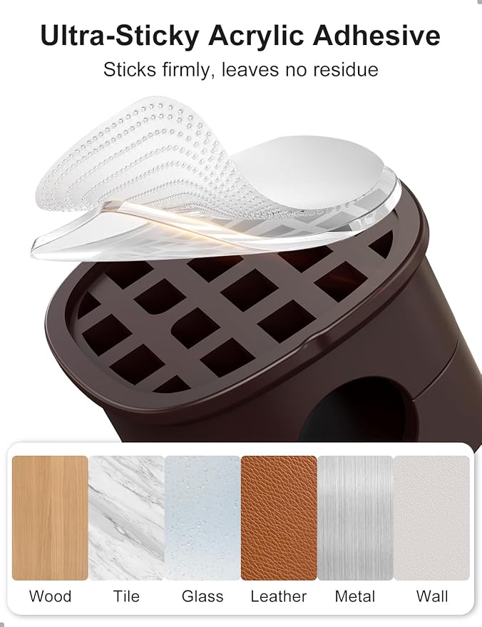 6 Pack Magnetic Cable Clips [1s Open/Lock], Laitver Cord Organizer Holder Strong Adhesive Desk Cable Management- Organize Charging Cords Neatly for Home, Office, Car,Desk, Nightstand-Bronze