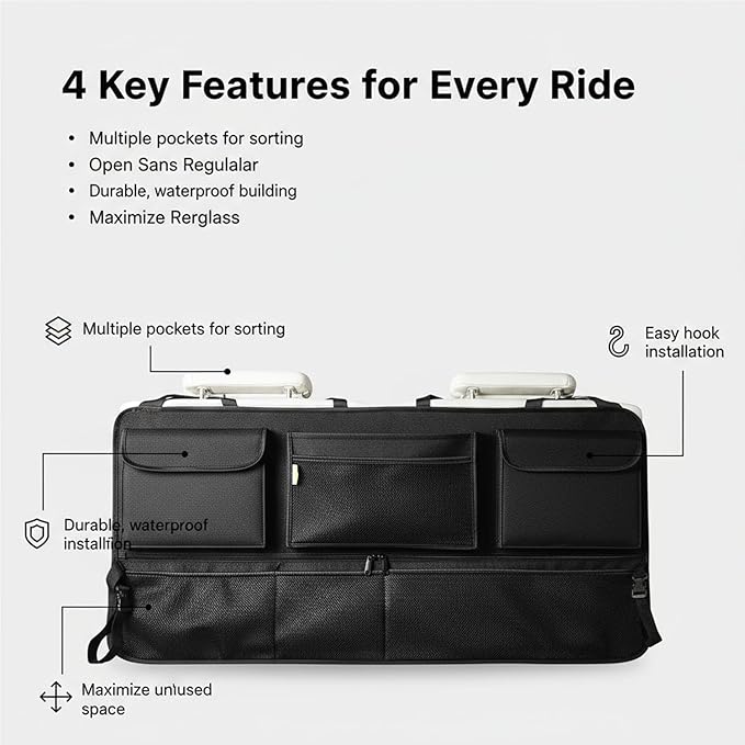 Car Trunk Organizer Storage Backseat Hanging Organizer Bag for Ford Bronco/Bronco Sport Escape Explorer Edge Expedition Ecosport 2/4 Door Sport Base Limited XL XLT SUV Accessories 2000-2025