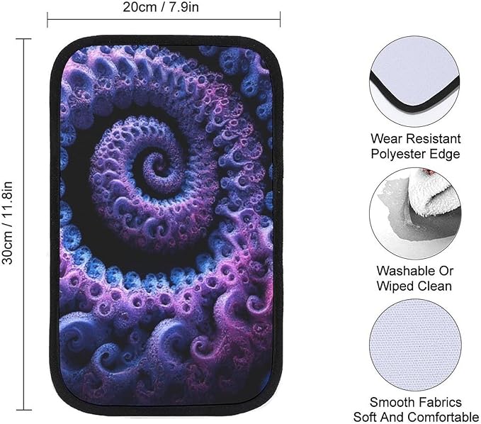 Universal Armrest Cover for Car Waterproof Auto Center Console Cover Trippy Purple Tie Dye Car Decorations Interior Accessories Fit Most Vehicles Truck