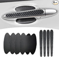 WZP 8PCS Car Door Handle Protectors, Carbon Non-Marking Fiber Handle Scratch Protector, Universal Car Exterior Accessories for Most Vehicles (Black)