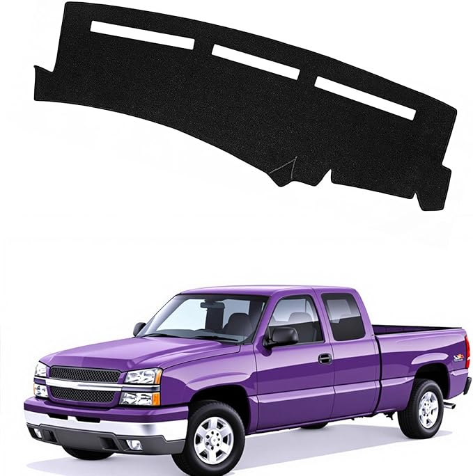 Dashboard Mat Cover for 1999-2006 GMC Sierra/Chevy Chevrolet Silverado 1500 2500 3500 HD,2000-2006 GMC Yukon/Chevy Suburban Tahoe Avalanche Nonslip Center Console Sunshield Glare UV Rays
