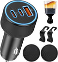 67W Car Charger Super Fast Charging Cigarette Lighter USB Phone Accessories Charger Voltmeter Adapter with QC USB c Type c PD Universal Quick Charge Multi 4 Port for 12-24v Car Cigarette Lighter Plug