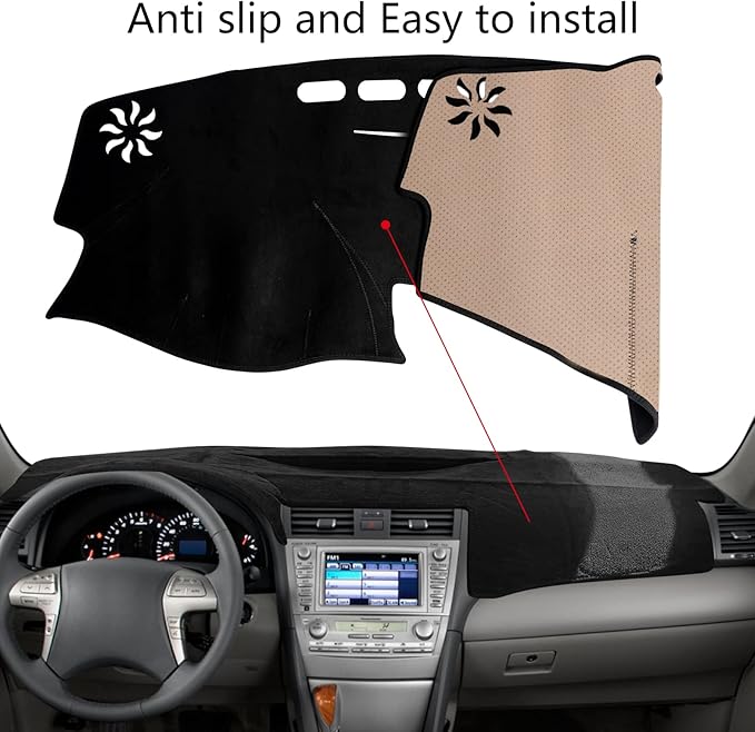 Dash Cover Mat Custom Interior Center Console Compatible with Toyota Camry 2007 2008 2009 2010 2011 Dashboard Cover Pad Carpet Protector