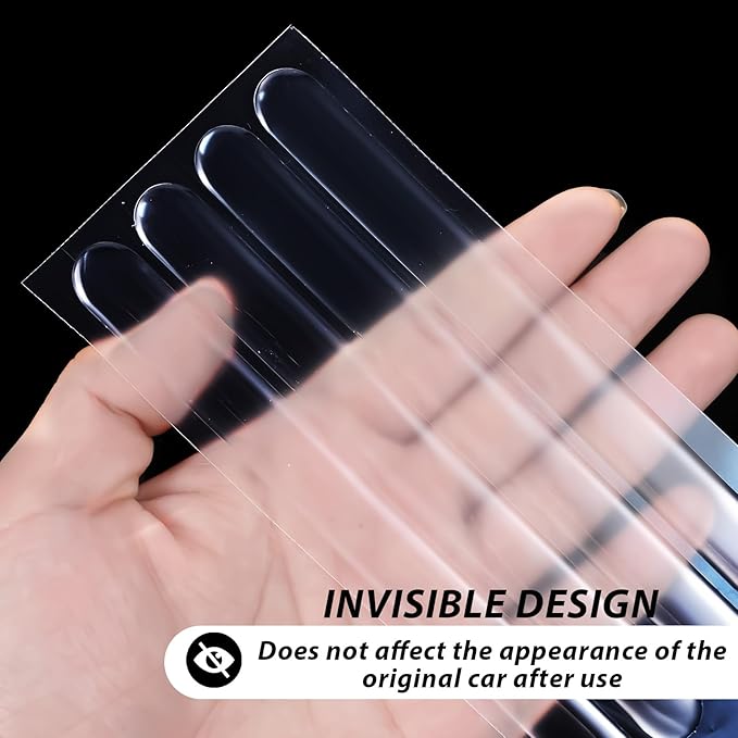 TIESOME 8 PCS Car Door Handle Anti-Scratches Sticker, Silicone Clear Car Door Handle Protector Durable & Waterproof Universal Cars Handles Protectors for Cars SUVs Trucks Sedans