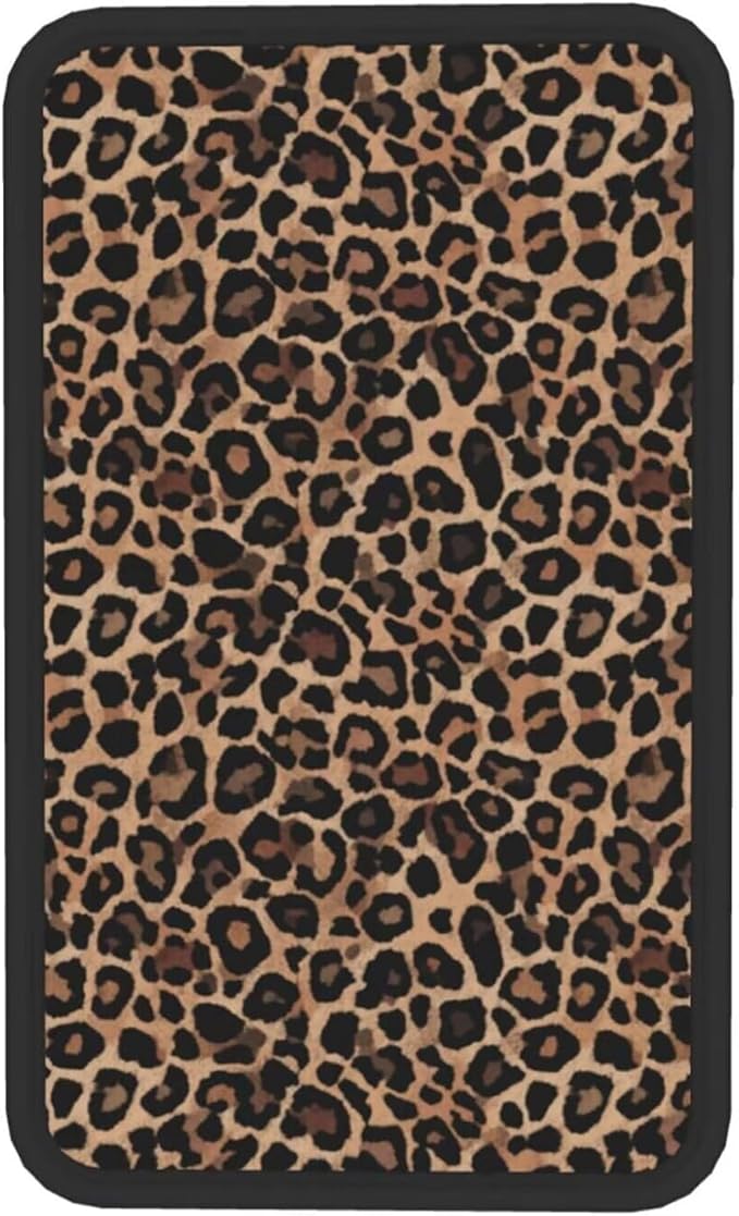Car Center Console Cushion Pad Brown Leopard Cheetah Arm Rest Lid Cover Universal Armrest Seat Box Covers Protector Comfortable Cars Decor Accessories Fit for Most Vehicles SUV Truck Sedans