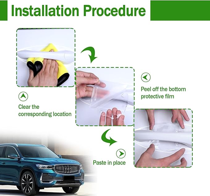 4Pcs 3D Transparent Car Door Bowl Scratch Protector, Universal Bowl Side Paint Protection Stickers, Waterproof Anti-Scratch Paint Invisible Protection Film for Most Models.