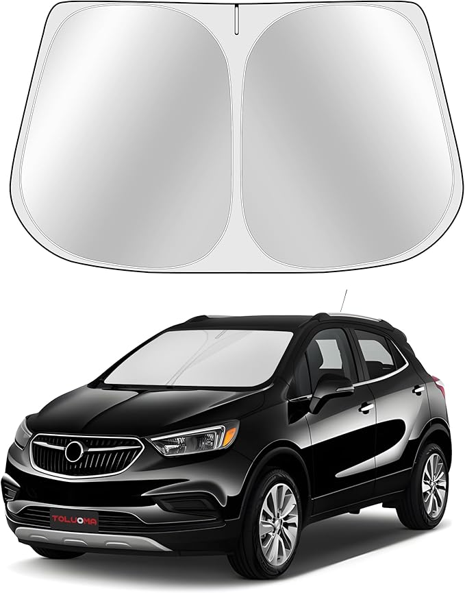 Toluoma Custom Fit Windshield Sun Shade for Buick Encore 2020-2024 - Full Coverage, 210T Reflective Fabric, Double-Layer Design - Blocks 99% UV Rays, Keeps Car Cool, Easy to Install and Store