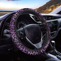 Universal Non-Slip Steering Wheel Cover, 15-inch Polyester Material Driving Accessories, Adjustable for Car and Truck(Artistic Amethyst Leopard)